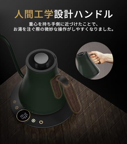 Epeios 電気ケトル 0.9L 1℃温度調節 細口ドリップ
