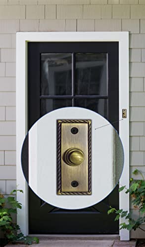 Akatva Door Bell Button – Bell Push Button – Doorbell Chime Wired - Doorbell Button Wired – Door Bell Ringer Button – Doorbell Button Replacement – Wired Doorbell Button - Antique Brass Finish #TOP2