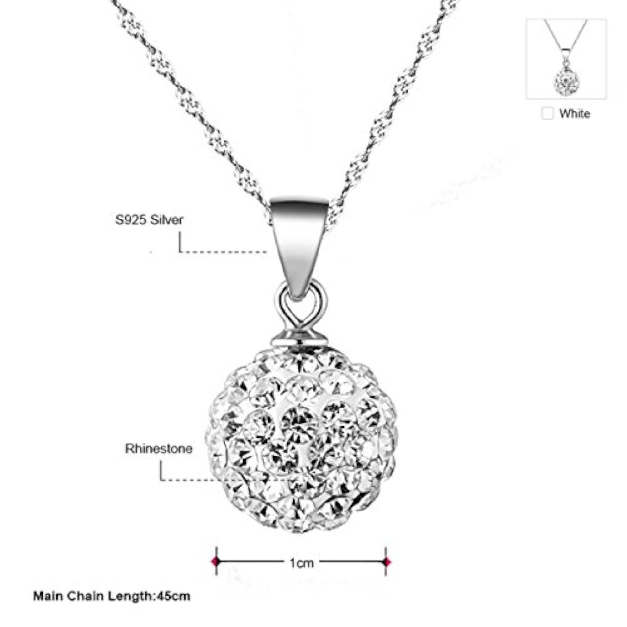 Women's 925 Sterling Silver BIS Hallmarked Pendant with Chain