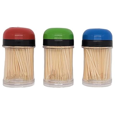 Handy Housewares 3-pack Toothpick Storage Containers with Dispenser Lids Cover