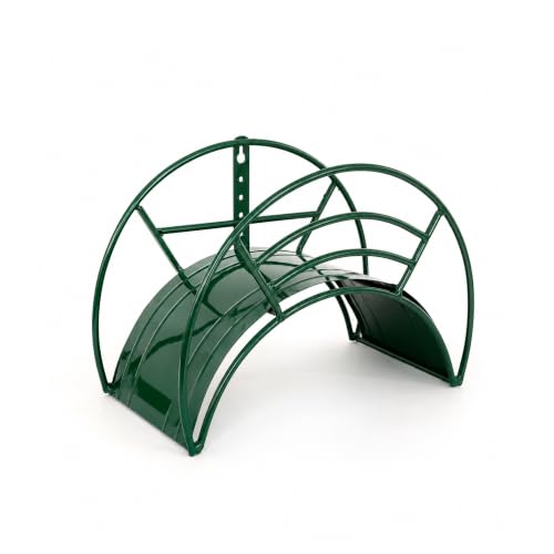 Image of Urban Plant Wall Mount Hose Hanger | Heavy-Duty Watering Hose Reel Holder for Garden, Outdoor, and Garage | Durable Metal Storage Hook for Hose Organization (Green)