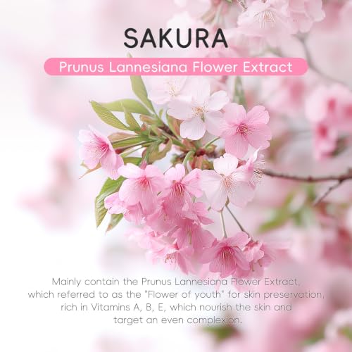 Sakura Travel Skincare Set, 60 Piece Complete Mini Size Facial Care Kit, Portable Hydrating Women‘s Beauty Travel Essentials Set Including Cleanser, Toner, Lotion, Serum, Eye Cream, Cream - Image 2