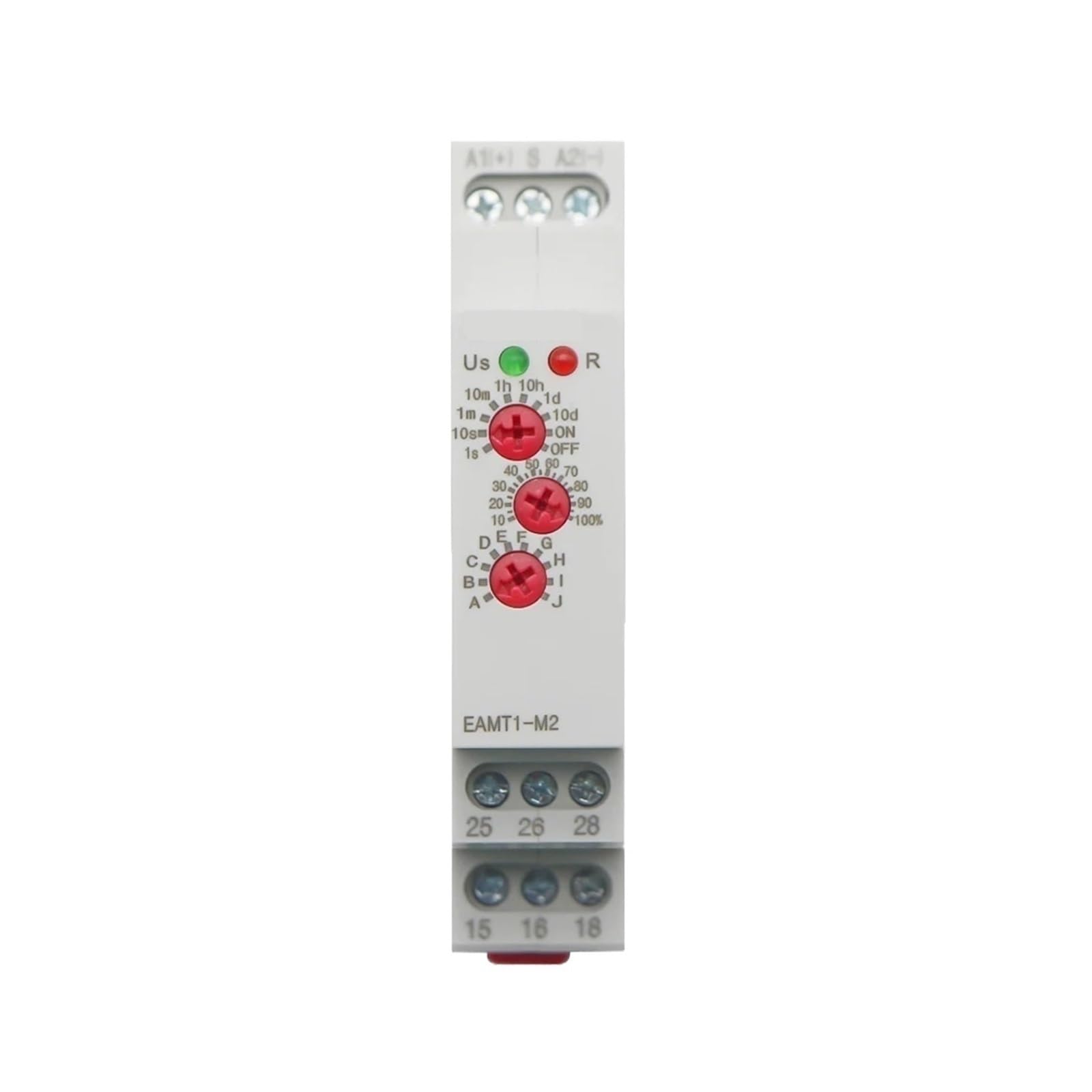 Relais temporisé rail DIN multifonction 12-240V AC DC avec 10 choix de fonctions