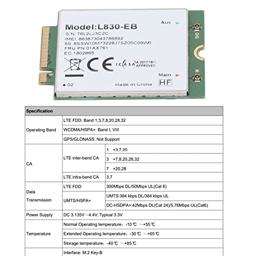Tarjeta de Red VBESTLIFE con Módulo 4G LTE FDD, Interfaz M.2 Key B, para X280, T480, T480s, T580, P52s, L480, L580, T490, T590, P53s, T490s, X390, P43s miniatura 5