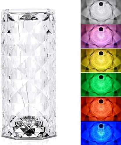 SYOSICrystal Diamond Table Lamp, 16 Color Changing Touch Lamp USB Romantic Rose Diamond Table Lamps, Remote Touch Creative Lights for Bedroom Living Room Party Dinner Decor