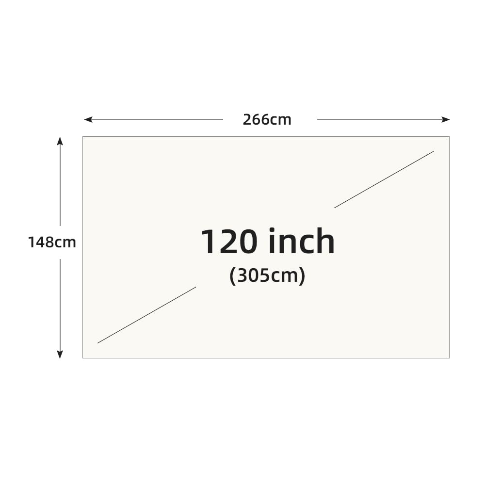 Ekran projekcyjny, Ekran projekcyjny 60-130 cali Biała siatka Anty-światło 160° Kąt widzenia Odblaskowy(120 inch)