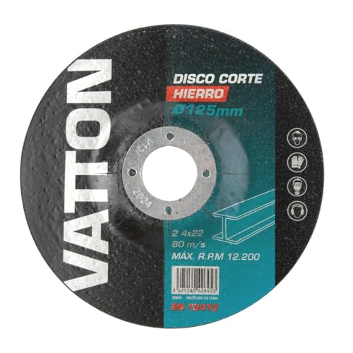 Disco - disco para cortar hierro de 125 mm, fabricado en acero, ideal para cortes precisos y duraderos en metal.
