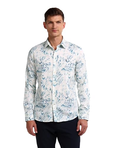 Image of U.S. Polo ASSN. Printed Regular Fit Shirt for Men - 100% Cotton, Breathable & Comfortable, Full Sleeves Casual Shirt for Men