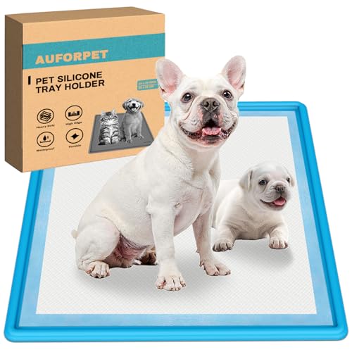 AUFORPET Puppy Pee Pad Holder Tray for Dogs, Thicker Silicone Pet Pee Mat for 22