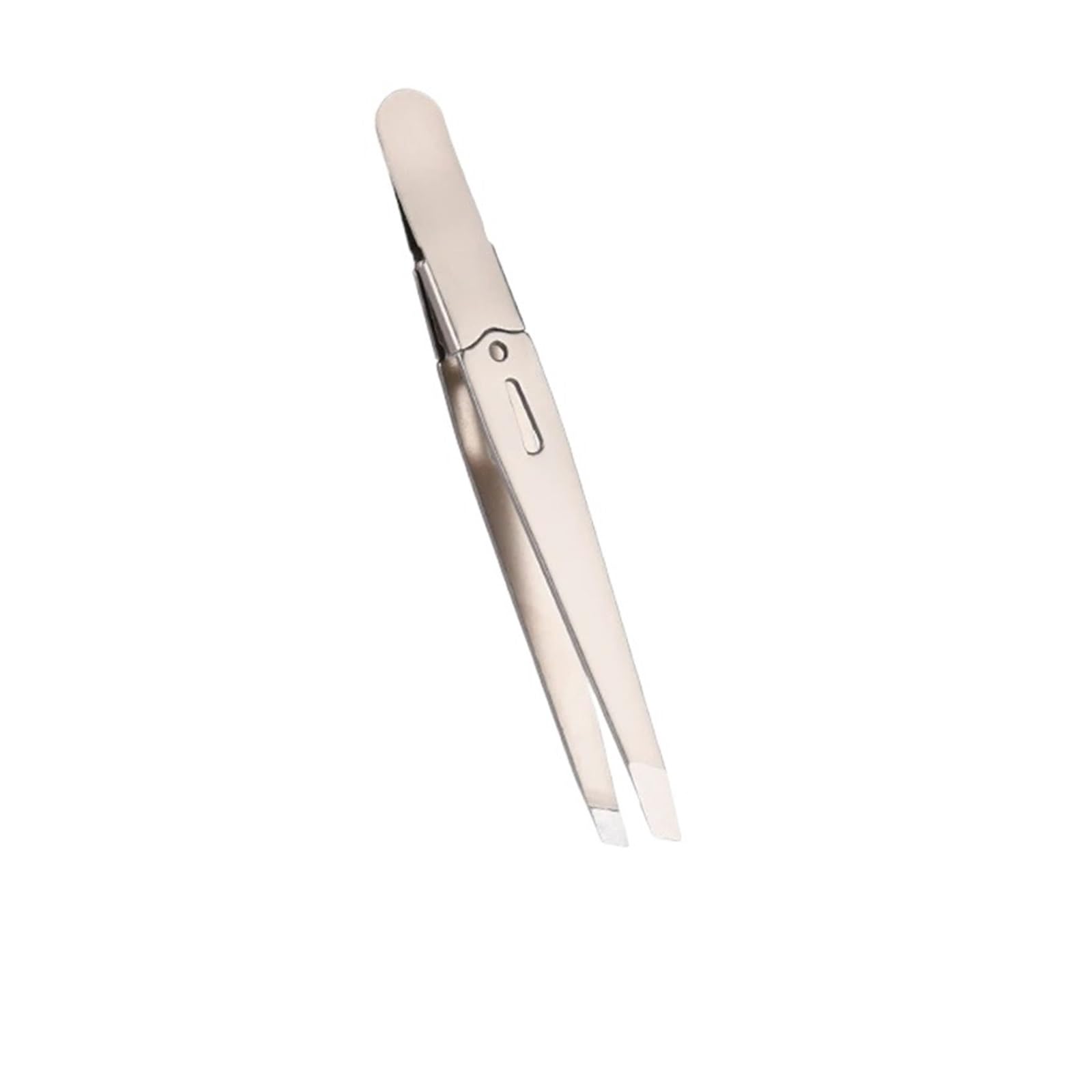 Zgxnyi Champagne Eyebrow Tweezers Eyebrow Tweezer Colorful Hair Beauty Fine Hairs Puller Stainless Steel Slanted Eye Brow Clips Removal Makeup Tools(Champagne)