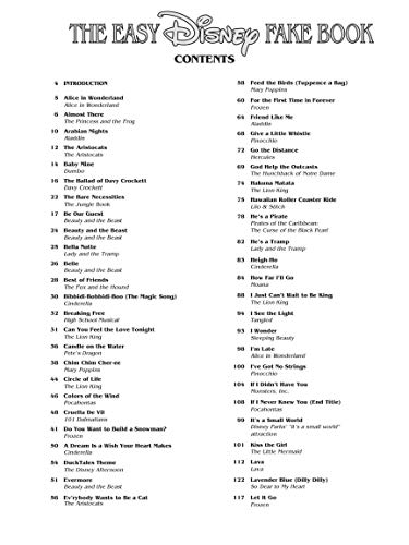 The Easy Disney Fake Book Piano, Vocal and Guitar Songbook | 100 Classic Disney Songs in the Key of C | Simplified Chords and Lyrics for Beginners, Kids and Advanced Musicians - Image 3