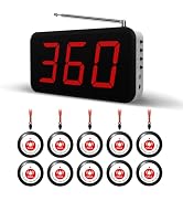 Caregiver Pager Wireless Nurse Calling System 2000ft Call Bell with 10 Call Buttons and 1 Receive...