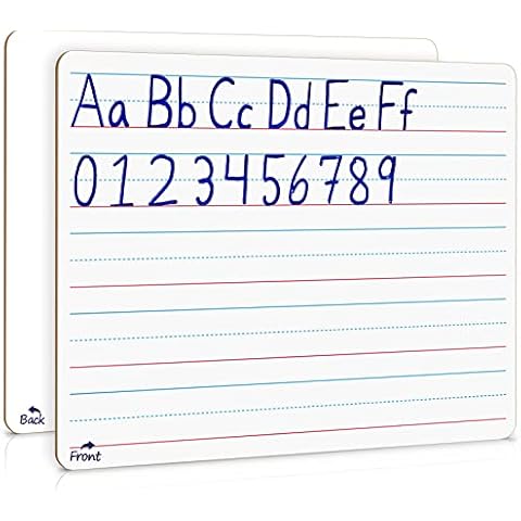 Scribbledo Double Sided Whiteboard Lined Dry Erase Board for Kids Ruled Writing Board Handwriting Practice Small White 9x12 Dry Erase Board with Lines Education Teacher Supplies Cover