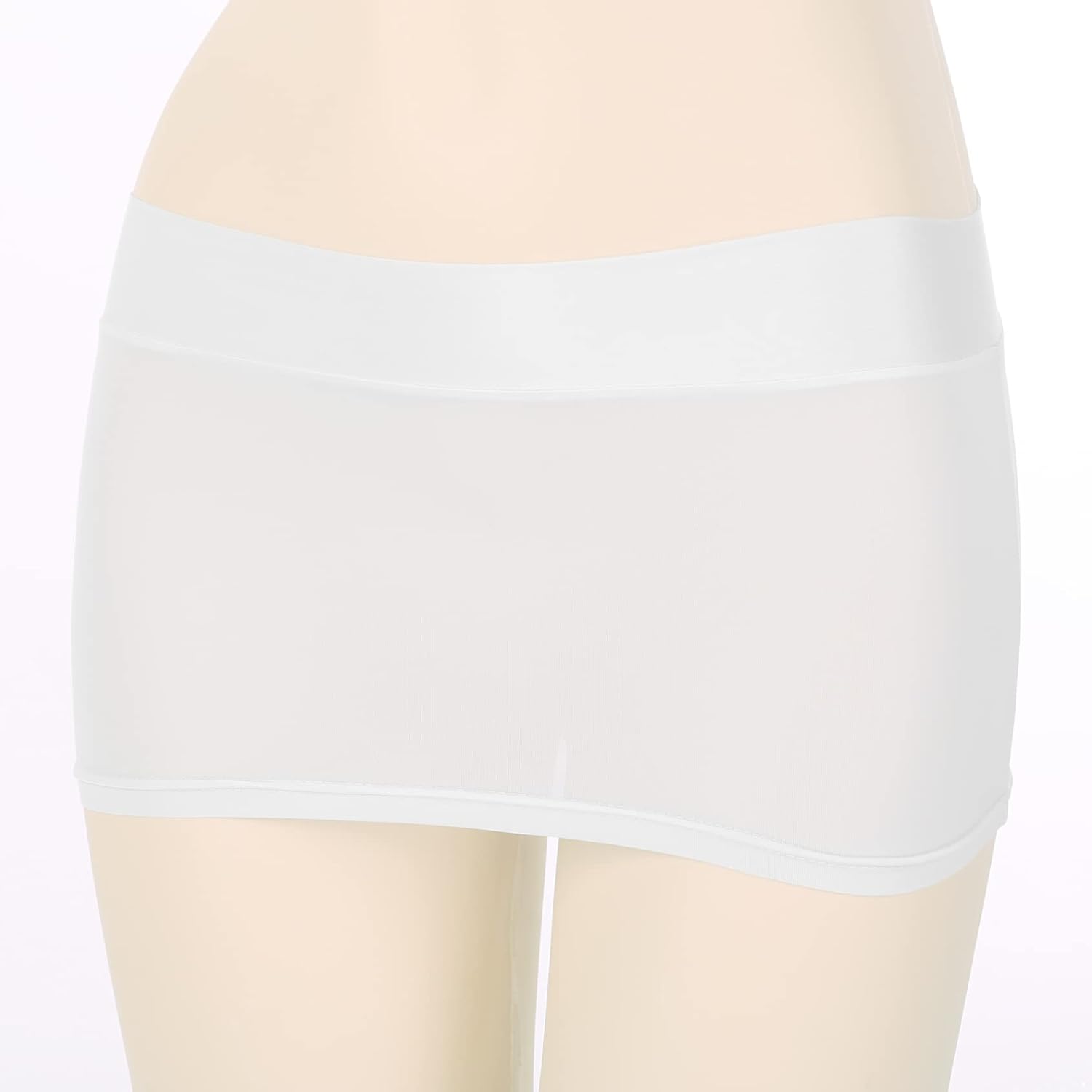 Woman Sheer Micro Short Mini Skirt Stretchy See-Through Transparent Mesh Bodycon Pencil Skirt - Image 4