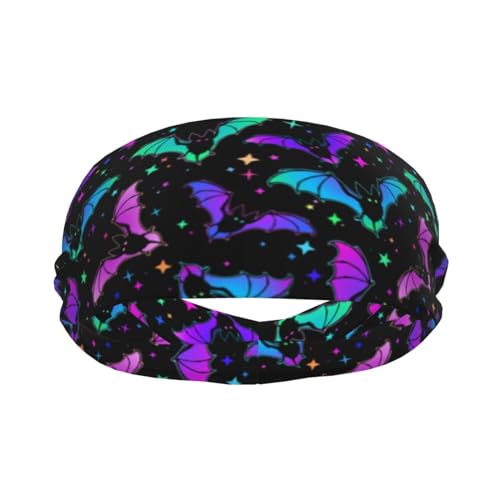 Rosihode Goth Gothic Wide Headbands,Fashion Bats Hair Bands Yoga Running Sports Workout Gym Stretchy Turbans For Women Men thumb #1