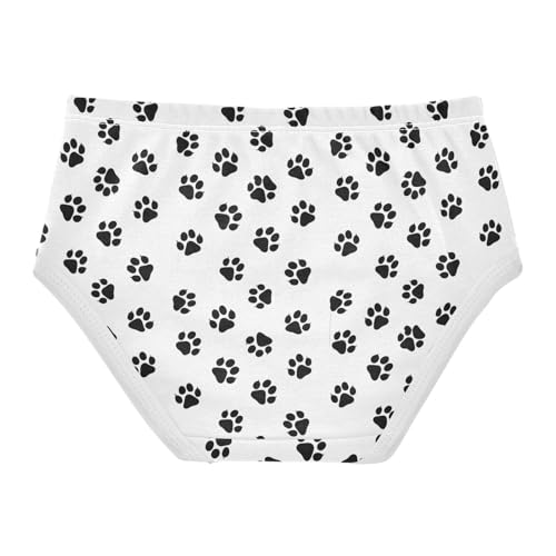 Girls Underwear Toddlers 2t Cotton Little Girl Panties Durable Briefs Undies Kids Black Dog Paw Prints White2