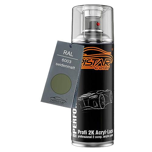 RAL 6003 Olivgrün seidenmatt 2K Acryl Spraydose Sprühdose Sprühlack Spritzlack 400 ml schnelltrocknend