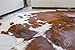 Sunshine Cowhides – Cowhide Rug for Living Room, Bedroom, Nursery, Office & Western Décor – Animal Cow Skin, & Statement Carpet – Tricolor Brindle Cream Brown, Extra Large 6x7-8 Ft