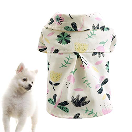 POPETPOP Dog Dhirts - Hawaiian Summer Flower Pattern Shirt - Cat Dog Clothes Thin Style Cooling Shir