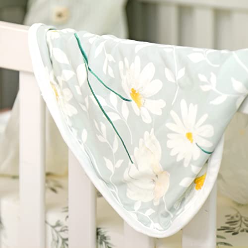 Image of GRSSDER Baby Blankets Super Soft Jersey Knit Swaddle Blanket for Baby Girls and Boys, Double Layer Receiving Blankets 34 x 44 Inches Extra Large for Baby Show Gift, Daisy Flowers Pattern