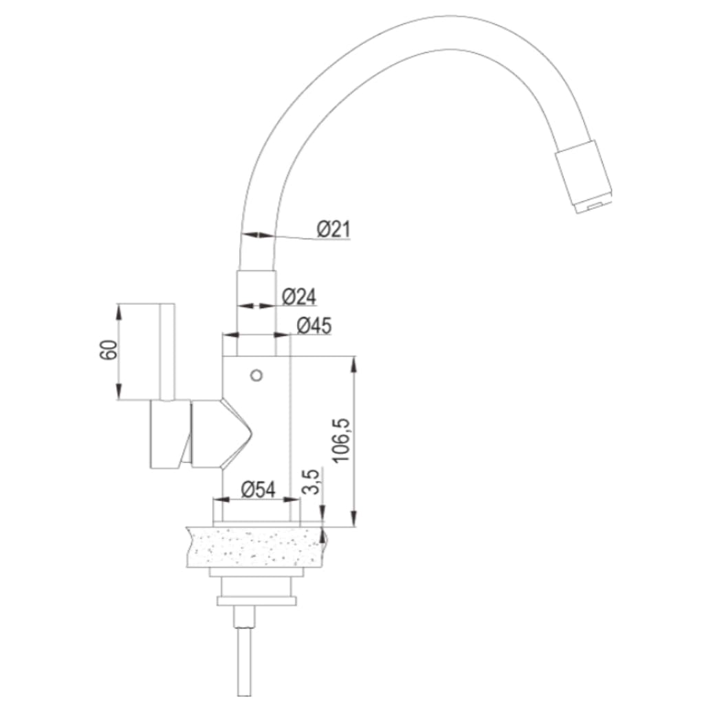 AQG - Grifo de Cocina Monomando con Caño Alto Flexible y Aireador Dual – Estilo Moderno, Fácil Instalación (Blanco)