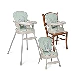 MS BabyWorld   Chaise haute BELLY pour bébé | Convertible en rehausseur et en chaise | 3 en 1 | Chaise haute pliable avec siège rembourré et repose pieds (Belly Vert)
