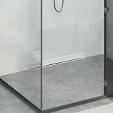 GeenYuu Scarico doccia a parete argento in acciaio inox 304 70 cm con piedini regolabili e gancio rimovibile per vasca e doccia per un efficiente drenaggio dell'acqua