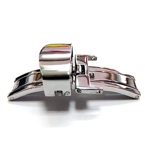 PACKOVE 20mm Watch Band Deployment Clasp Buckle Push Button Stainless Steel Universal Fit