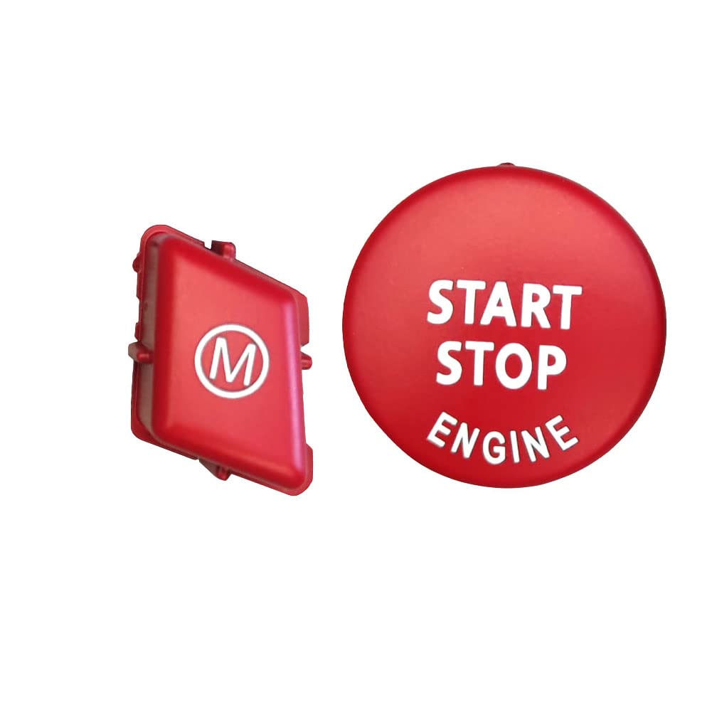 Car Steering Wheel M Start Stop Engine Button Switch for BMW 3 Series E90 E92 E93 M3 2007-2013/1 Series E81 E82 E87 E88 2006-2011/X1 E84 2008-2015 (Matte Red)