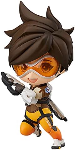 Overwatch Anime Character Tracer Q Version of The Figure Nendoroid Movable Action Figures with Accessories and Movable Joint Statue 3.93inch