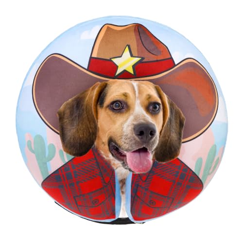 Image of SCENEREAL Dog Cone Alternative After Surgery Donut Collar, Soft Inflatable | Cone Collar for Dogs, Adjustable Pet Neck Donut E Collar Dog Recovery Collars to Stop Licking, Cowboy Print E-Collars, M