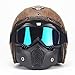 CARACHOME Casco Jet Moto Vintage con Máscara De Gafas Desmontables, Casco Integral...