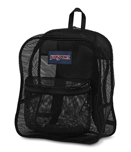 JanSport Mesh Pack - See Through Backpack Ideal for Class, Work, Travel, or Beach Outings, Black - Thumbnail 2