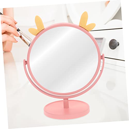 Espejo de maquillaje de mesa portátil FRCOLOR 2 pcs con diseño rosa miniatura 2