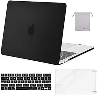 MOSISO Compatible with MacBook Pro 13 inch Case M2 2022, 2021, 2020-2016 A2338 M1 A2251 A2289 A2159 A1989 A1708 A1706, Plastic Hard Shell&Keyboard Cover&Screen Protector&Storage Bag, Black