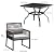 YITAHOME 5-Piece Outdoor Patio Furniture Dining Set, All-Weather Rattan Conversation Set with Wood Armrest, Soft Cushions and Glass Top Dining Table for Backyard Deck (Black+Light Gray)