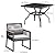 YITAHOME 5-Piece Outdoor Patio Furniture Dining Set, All-Weather Rattan Conversation Set with Wood Armrest, Soft Cushions and Glass Top Dining Table for Backyard Deck (Black+Light Gray)
