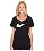 NIKE Women's Dry Training Scoop Tee, Black, Small