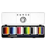 Kraze FX Splash Sampler Split Cake Palette - 6 x 6 gm, Body and Face Painting Palette, Hypoallergenic, Safe & Non-Toxic, Child Friendly, Ideal for Fairs, Party & Halloween