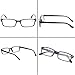 READING GLASSES 4 Pack Spring Hinge Comfort Readers Plastic Includes Sun Readers, 2 Black 2 Tortoise, Medium