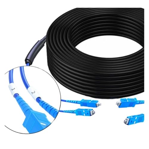 Câble fibre optique extérieur blindé SC monomode 2 conducteurs rigide 30m - 3