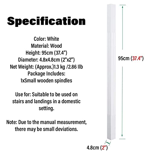 Rambarde d'escalier intérieure bois blanc 95cm pour balcon - 3