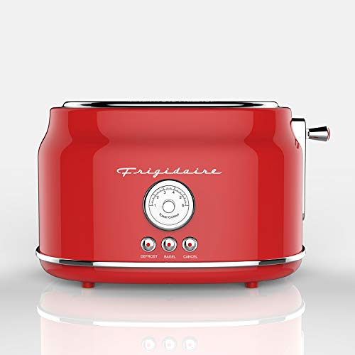 Frigidaire Eto102-Red Retro Wide 2-Slice Toaster Perfect For Bread, English Muffins, Bagels, 5 Browning Levels, 900W, Red #TOP1