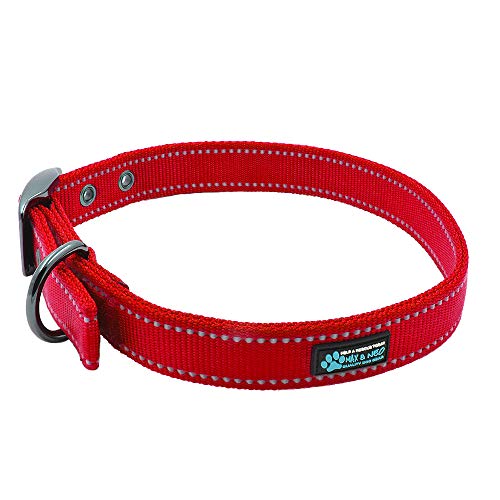 Max And Neo Max Reflective Metal Buckle Dog Collar - We Donate A Collar To A Dog Rescue For Every Collar Sold (Medium, Red) #TOP1