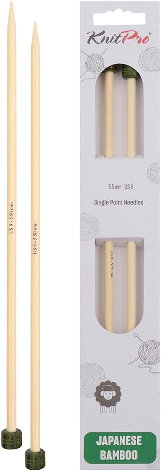 KnitPro Bamboo Single Pointed Needles 13" (33cm) | US Size 1.5 (2.5mm)