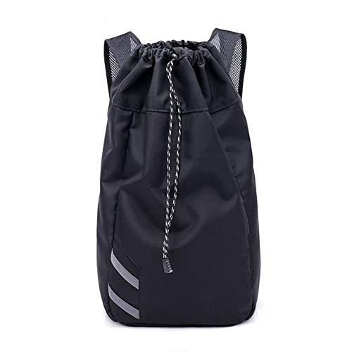 RoxTop Impermeabilizan el Mounchain Unisex Baskatball Cubierta del Bolso del morral del Lazo de Oxford Cubo Anti-Salpicaduras Bolso al Aire Libre Deportes Negro