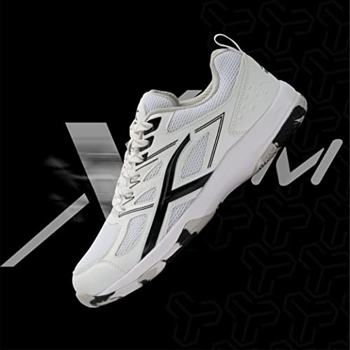 Image of Hundred XOOM Non-Marking Cushion Badminton Shoe (White /Black, 4UK)