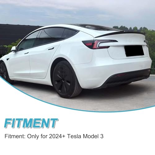 KHK Spoiler Compatible with 2024 2025 Tesla Model 3 Highland, M4 Style Rear Spoiler Wing Performance, Gloss Black ABS Material Rear Wing Tesla Model 3 Accessories Gen 2 by KHK - Used condition - Image 2