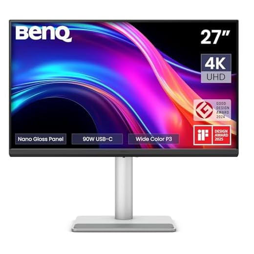 BenQ MA270UP 27” 4K 3840x2160 Monitor for MacBook® Pro/Air, Dual USB-C, 90W Power Delivery, Mac Color Match, USB Hub, Brightness & Volume Control on Mac, Height & Tilt Adjustable Stand, P3 Color Gamut