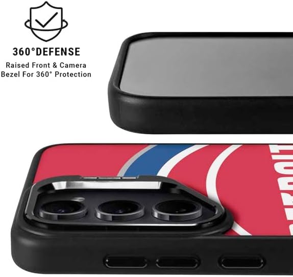 Skinit Kickstand Phone Case Compatible with Galaxy S25 Plus - Officially Licensed NBA Detroit Pistons Large Logo Design